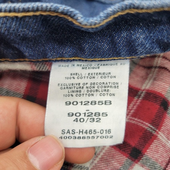 Cabela's Roughneck Jeans Mens 40x32 Blue Flannel Lined Relaxed Fit Denim Pants - Picture 13 of 16